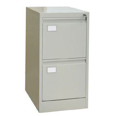 Knock Down 2 Drawer File Cabinet With Swan Neck Grip Handle PVC Card Holder