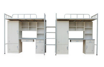 Metal Bunk Bed With Desk Study Table  Dormitory Bunk Bed Home Furniture