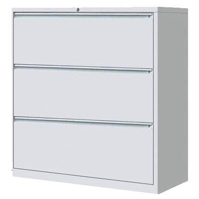Library 3-Drawer Lateral Metal Filing Cabinet Knockdown Design Flat Packed