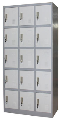 Fifteen Door Metal Office Lockers Metal Base H1850 X W900 X D420 Mm Size