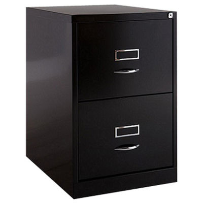 2-Drawer Steel File Cabinet Metal Office Cabinet With Pull Handle Matt Black Powder Coating