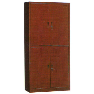 Wood Grain Thermal Transferred 2-Tier Swing Door Metal Storage Cabinet
