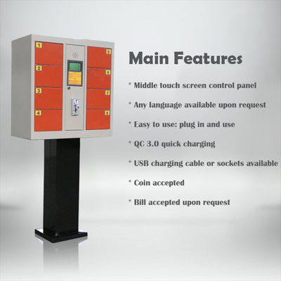 Vertical Base Cell Phone Storage Cabinet 8 Door Smooth Surface For Charging