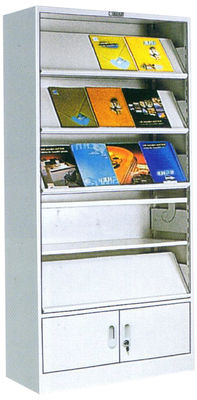 5-Pull-Out-Board Metal Office Bookcase With PVC Recessed Handle