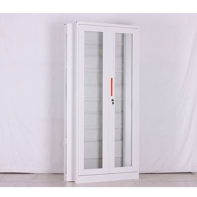 brown 2 Door Glass 1850*900*500mm Locker Storage Cabinet