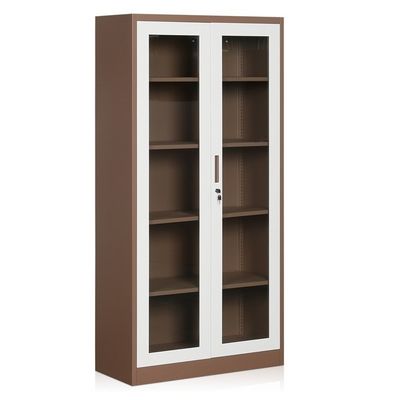 Glass Swing Door H1850 Steel Lateral Filing Cabinet Steel Display Cabinet KD Structure
