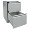 2 Drawers Metal Filing Cabinet Matt Light Grey RAL7035 With Swan Neck Grip Handle