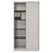 2 Sliding Doors Iron File Cabinet Knock Down Metal Stationery Cupboard With Adjustable Inner Shelves