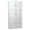 Concealed Hinges 6 Door Cupboard Full Height Metal Office Cabinet with aluminium alloy recessed handle