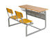 Durable Steel School Furniture Metal Frame Combined Double Student Desk And Chair