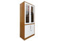 KD structure steel metal iron office furniture file Half Height Foldable Storage Cabinets Glass Door Brown Color