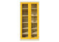 Easy Assemble Steel Foldable Storage Cabinets Hinge Nets Doors Yellow Color