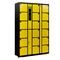 Yellow Black Self Encoded Digital Safe Locker , Eighteen Mobile Phone Locker For Office