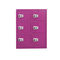 6 Doors Cell Phone Storage Cabinet USB Cable Charging Cabinet Wall Mounted Purple Manual Password Lock