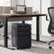 Black Steel Office Furniture 3 Drawer File Cabinet With Wheels