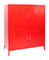 Red 4 Doors Metal Shoe Rack Dustproof Steel Storage Cabinet