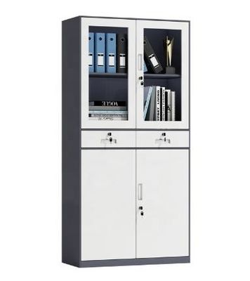 0.5 - 1mm Thickness Glass Door Cabinet , Office Steel Storage File Cabinet