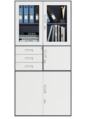 3 middle drawer  2 glass swing doors  metal steel office filing cabinet specifications  Furniture