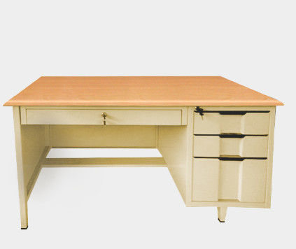 Knock Down Computer Desk With Storage , Thick Metal 3 Drawer Desk Smooth Surface