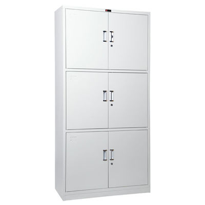 Concealed Hinges 6 Door Cupboard Full Height Metal Office Cabinet with aluminium alloy recessed handle