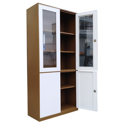 Double-Color Narrow Sided Swing Door Steel Filing Cabinet Knock Down Metal Stationery Cupboard