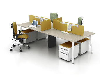 Commercial 4 Person Workstation Desk , Fireproof steel Office Depot Desks