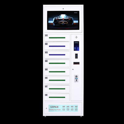 8 Bay Cell Phone Charging Lockers , Fingerprint Lock Phone Charging Station Kiosk