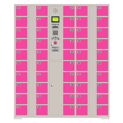 50 Doors Cell Phone Storage Cabinet H1800 * W1260 * D300mm Size Smooth Surface