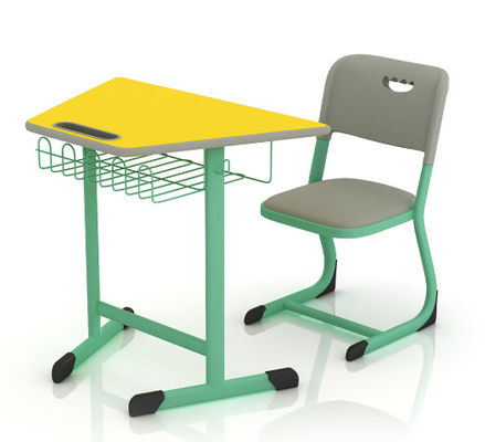 Student Study Table Desk Fireproof Steel School Furniture Metal Table For Classroom Kids Chair