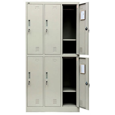 Metal Storage Locker Cabinet 6 Doors D450mm Steel Office Furniture