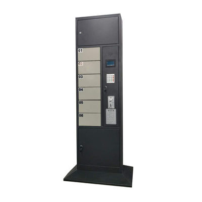 Charging Cell Phone Storage Cabinet With Base 1600mm Height Gray / Black Color