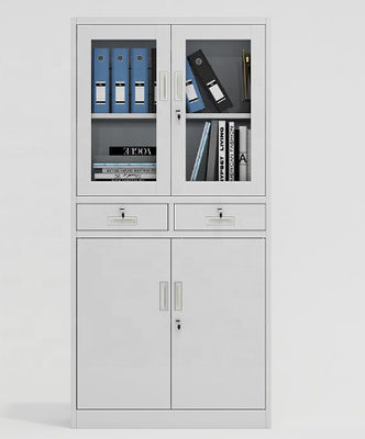 0.5 - 1mm Thickness Glass Door Cabinet , Office Steel Storage File Cabinet