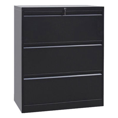 Library 3-Drawer Lateral Metal Filing Cabinet Knockdown Design Flat Packed