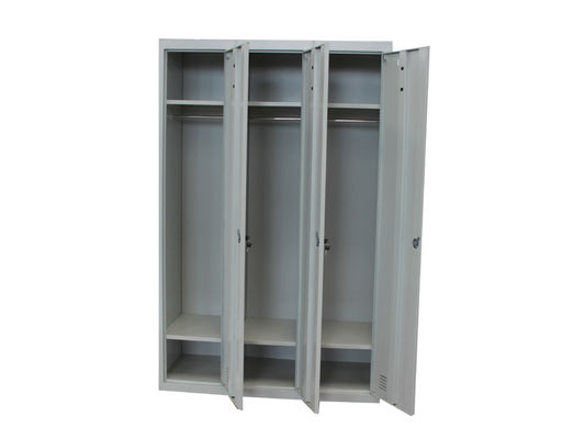 Three Door Metal Office Lockers Cloth Cabinet School Use Powder Coating Surface