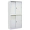 2-Tier Steel Sliding Door Cabinet Upper/Lower Sliding Configuration