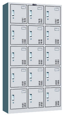 Fifteen Door Metal Office Lockers Metal Base H1850 X W900 X D420 Mm Size