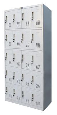 Twenty Door Metal Lockers For Office , Knock Down Lockable Metal Cabinets