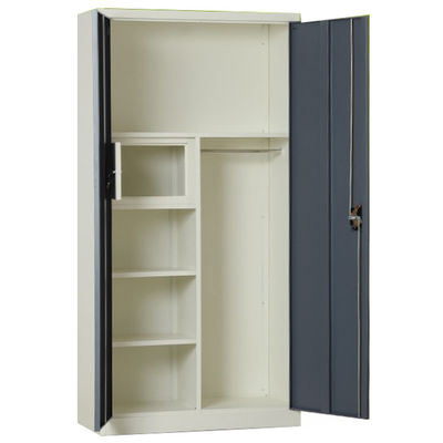 Heavy Gauge Swing Door Locker, 3 Fixed Shelves Lockable Steel Cabinet