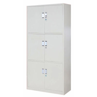 Concealed Hinges 6 Door Cupboard Full Height Metal Office Cabinet with aluminium alloy recessed handle