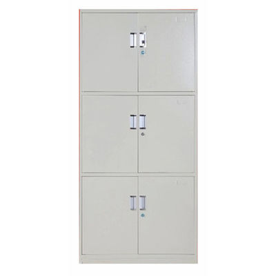 Concealed Hinges 6 Door Cupboard Full Height Metal Office Cabinet with aluminium alloy recessed handle