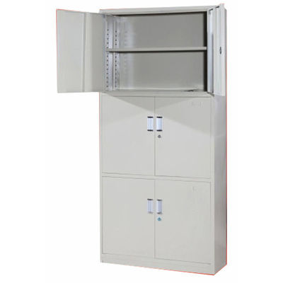 Concealed Hinges 6 Door Cupboard Full Height Metal Office Cabinet with aluminium alloy recessed handle