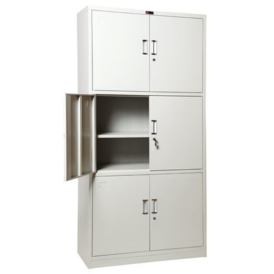 Concealed Hinges 6 Door Cupboard Full Height Metal Office Cabinet with aluminium alloy recessed handle