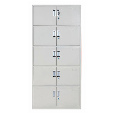 5-Tier 10 Swing Doors Metal Cupboard With Aluminium Alloy Recessed Handle