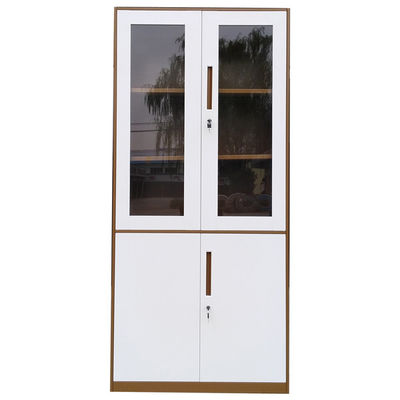 Double-Color Narrow Sided Swing Door Steel Filing Cabinet Knock Down Metal Stationery Cupboard