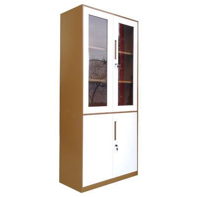 Double-Color Narrow Sided Swing Door Steel Filing Cabinet Knock Down Metal Stationery Cupboard