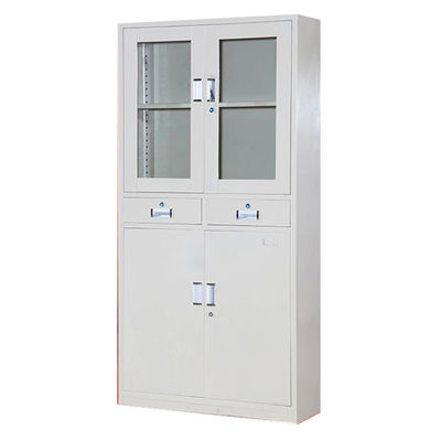 Middle 2-Drawers Swing Door Steel Storage Cabinet Metal Office Furniture Metal Storage Cupboard