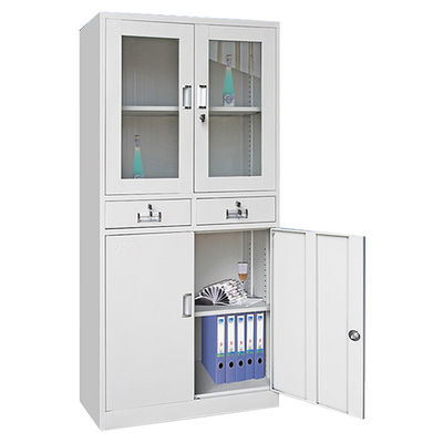 Middle 2-Drawers Swing Door Steel Storage Cabinet Metal Office Furniture Metal Storage Cupboard