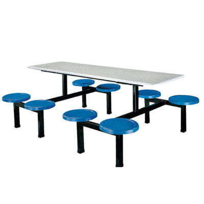 Custom made steel office furniture dining table with plastic chair in school canteen