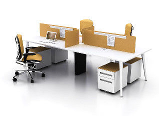 Commercial 4 Person Workstation Desk , Fireproof steel Office Depot Desks