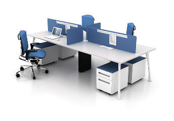 Commercial 4 Person Workstation Desk , Fireproof steel Office Depot Desks